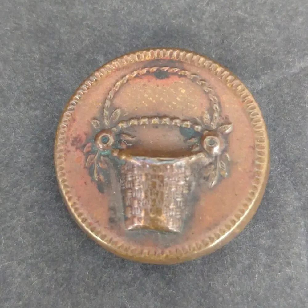LOT GG of 10 Antique Vintage Victorian Brass Mixed Materials Buttons ESTATE FIND